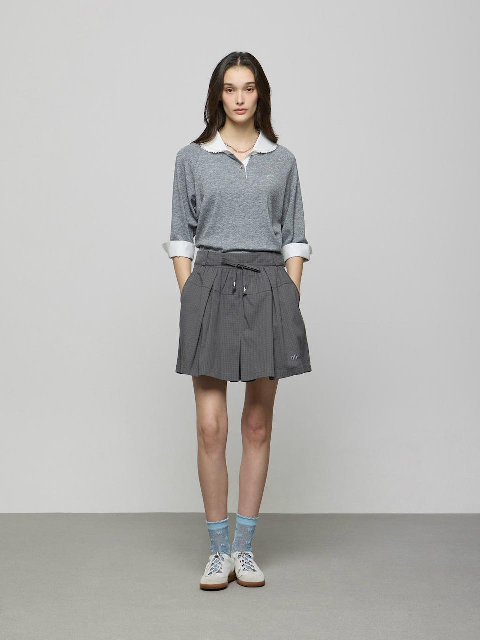 DEWL Drawstring Check Pattern Shorts [Gray] (D252MSA039)