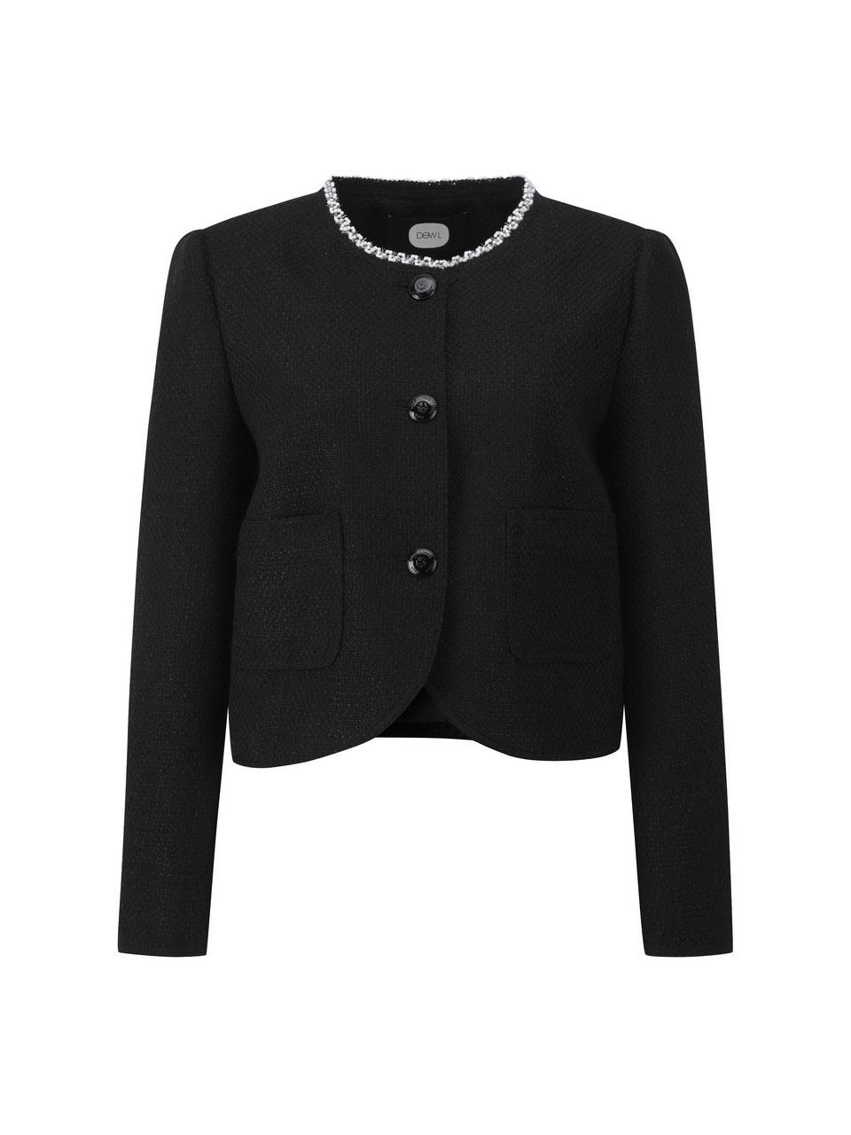 DEWL DUEL Beading Point Tweed Blazer [Black] (L251PSF014)