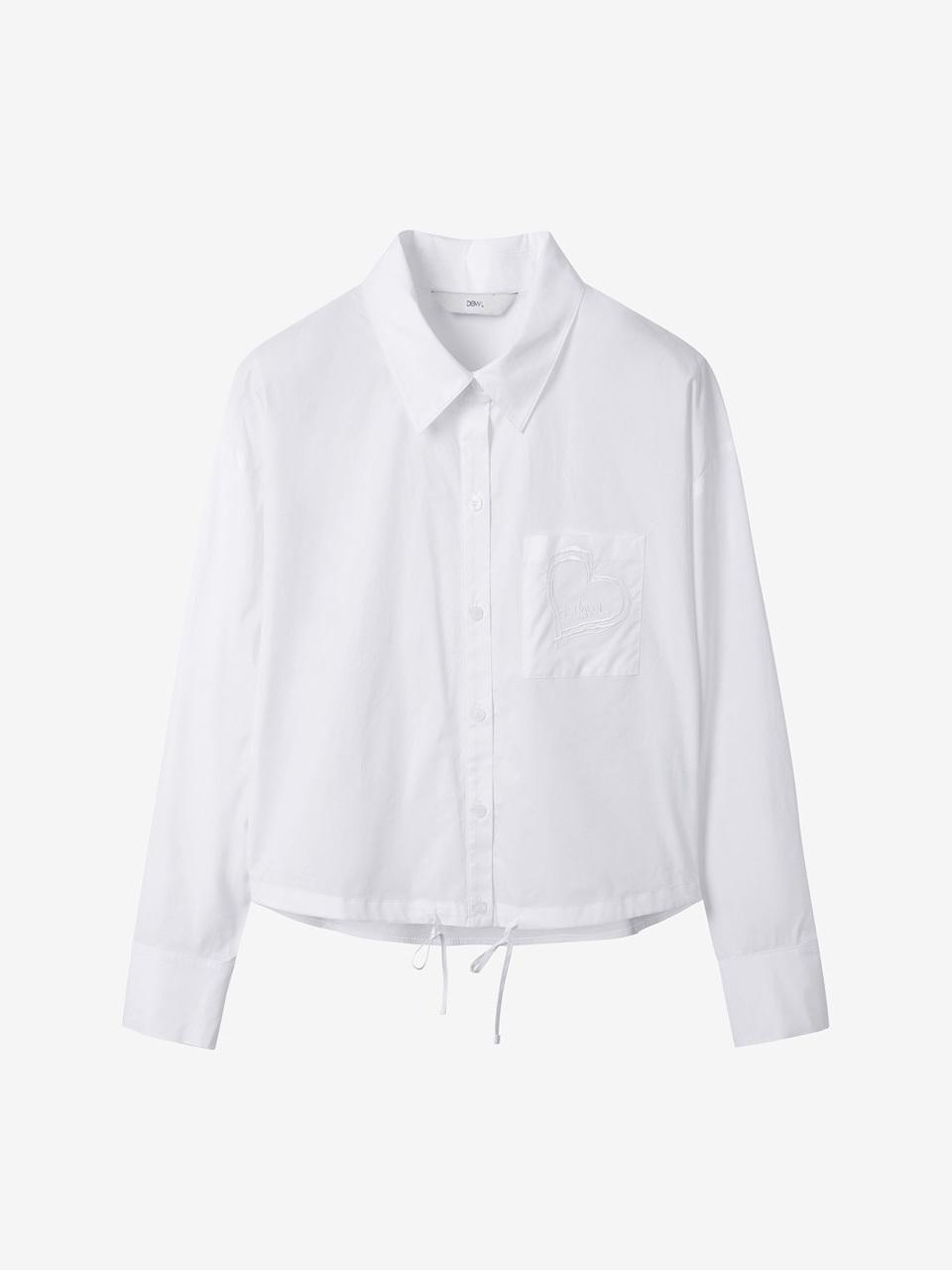 DEWL [DUEL] Embroidered Pointed String Shirt [WH] (L252PSC041)