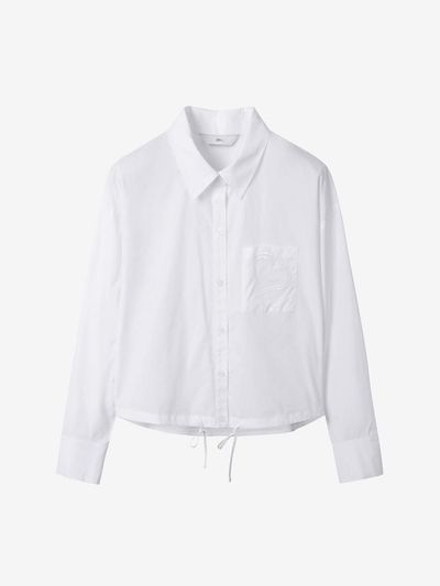 DEWL [DUEL] Embroidered Pointed String Shirt [WH] (L252PSC041)
