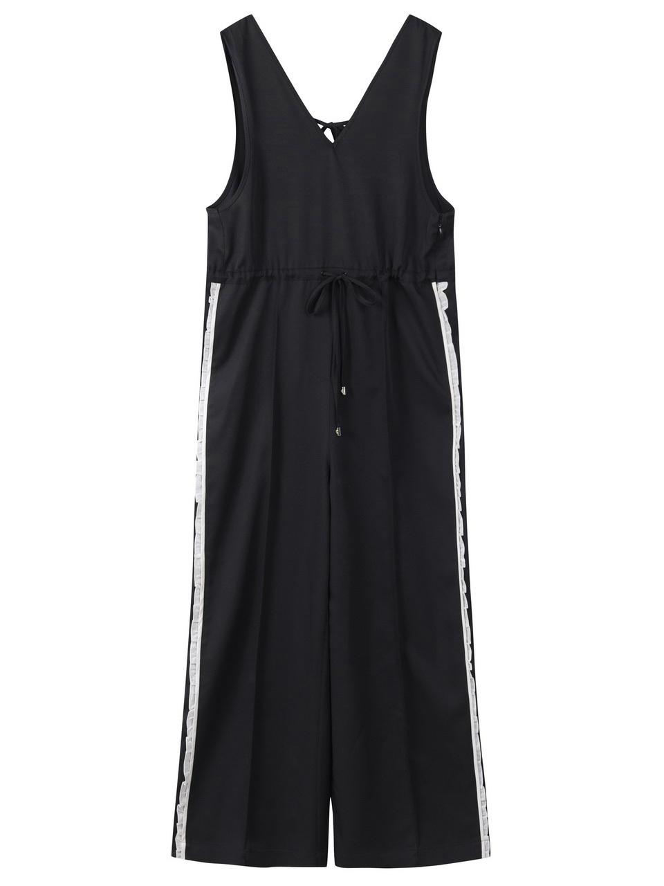 DEWL DUEL Lace Pointed Jumpsuit (L251PSE004) [Black]
