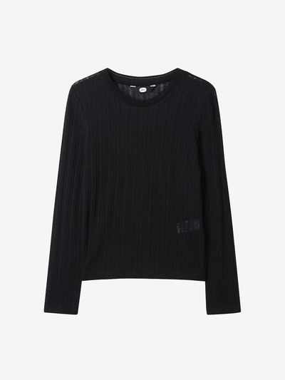 DEWL [DUEL] See-through Long Sleeve T-shirt (L252MSM036) [BK]