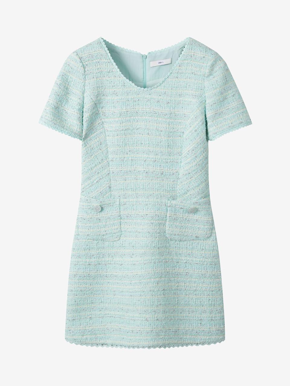 DEWL Half-sleeve Tweed One-piece Dress (D252MSE058)