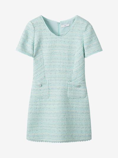 DEWL Half-sleeve Tweed One-piece Dress (D252MSE058)