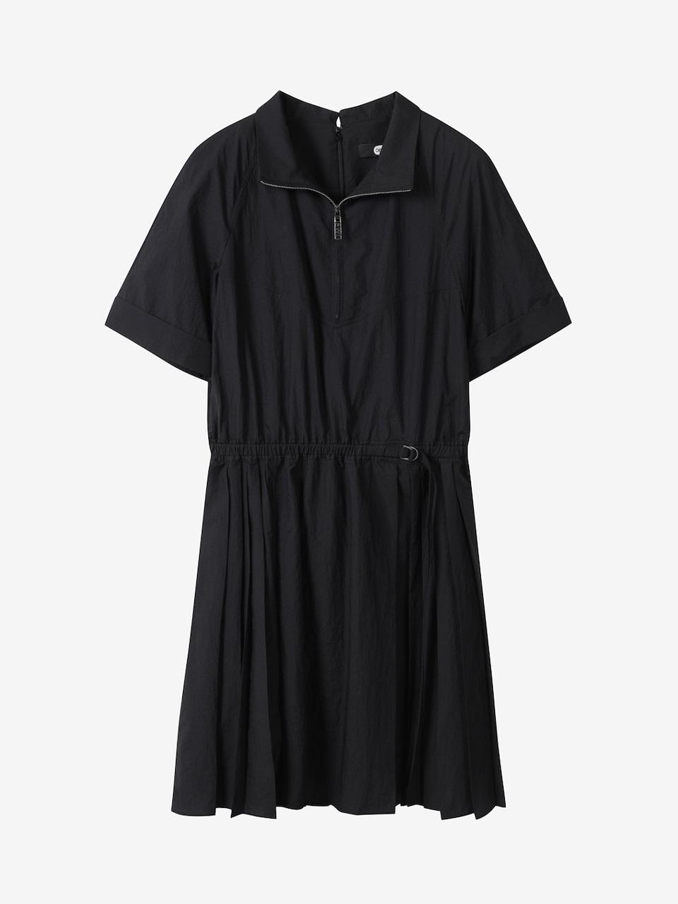 DEWL Half-zip Pleated Maxi Dress [BK] (D252MSE047)