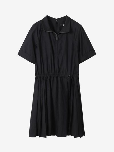 DEWL Half-zip Pleated Maxi Dress [BK] (D252MSE047)