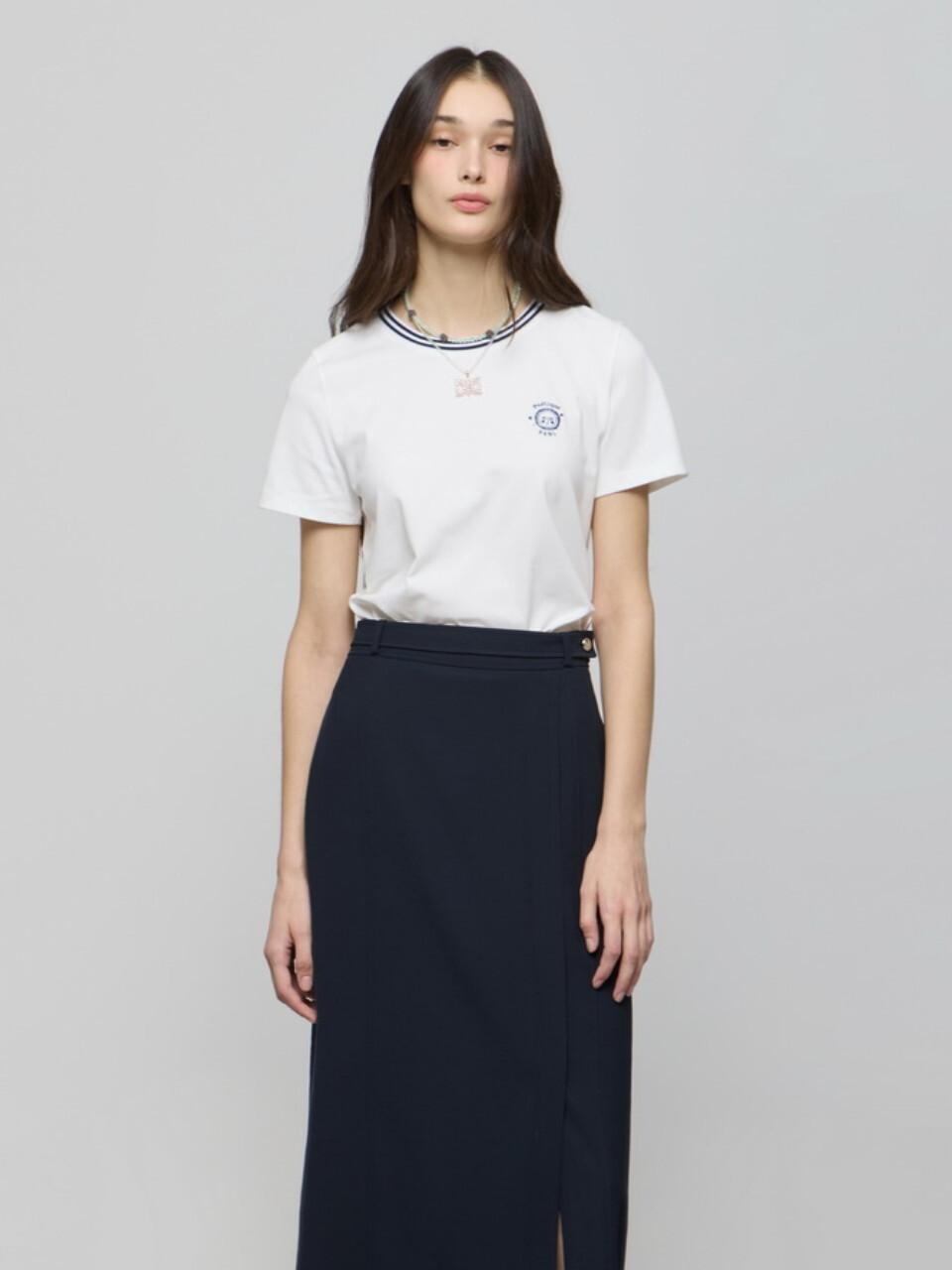 DEWL Knit Neck Slim T-shirt [WH] (D252MSM234)