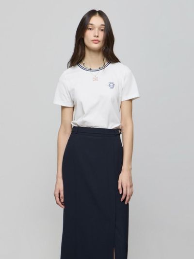 DEWL Knit Neck Slim T-shirt [WH] (D252MSM234)