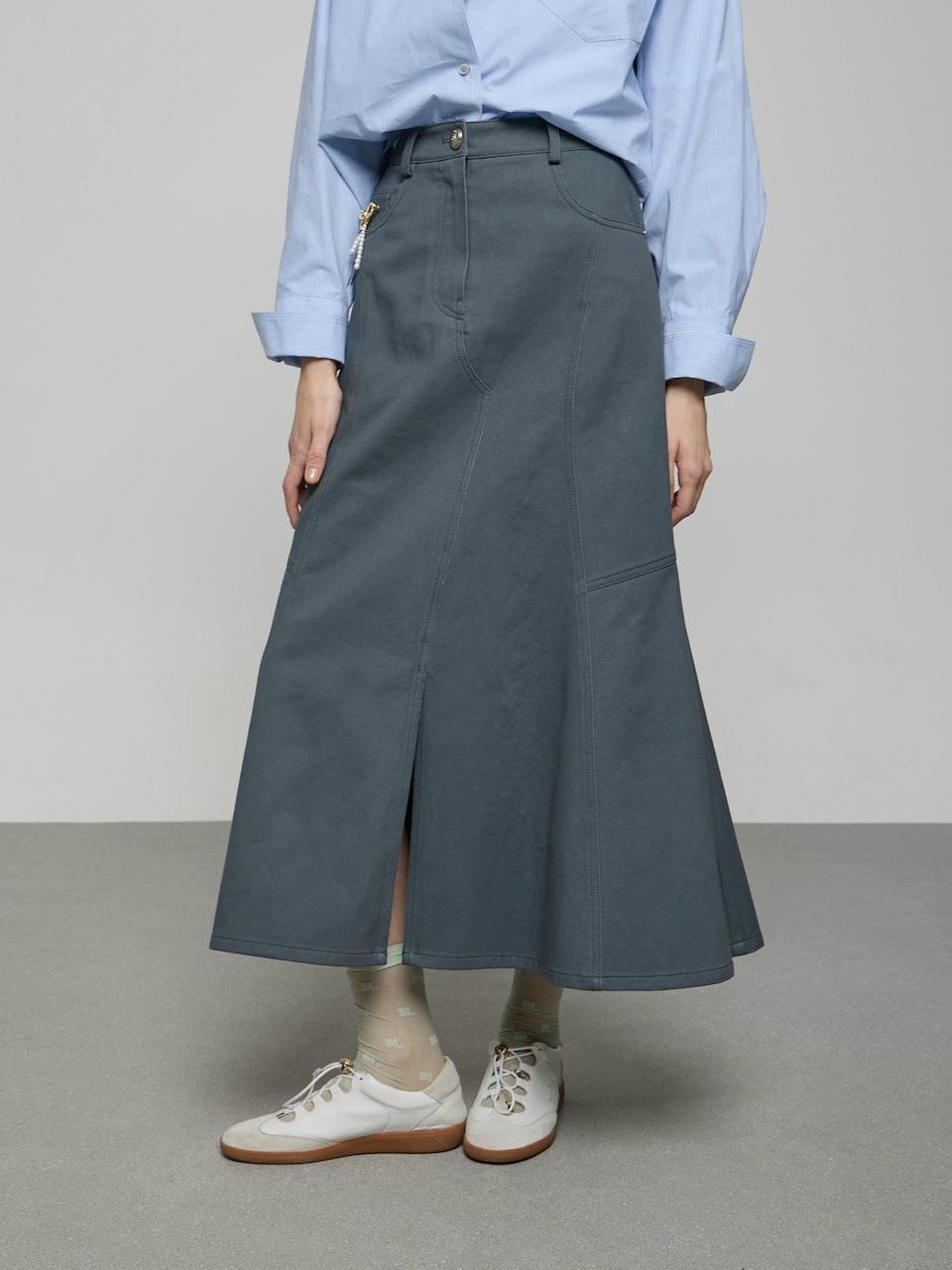 DEWL Mermaid Pigment Denim Skirt [GR] (D252MSD233)