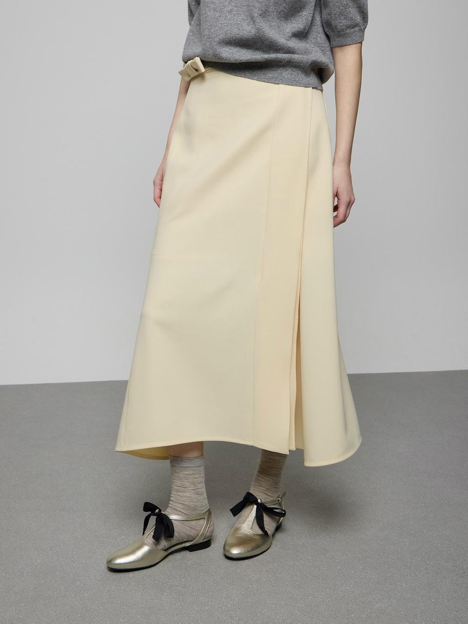 DEWL Ribbon Belted Maxi Skirt [YE] (D251MSD202)