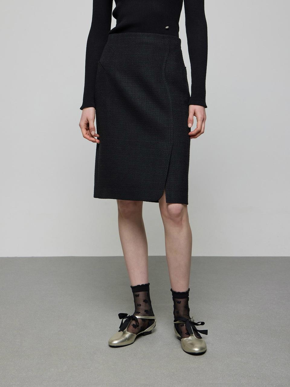 DEWL Scallop Line Skirt [BK] (D251MSD015)