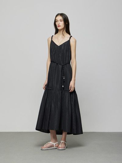 DEWL Sleeveless Crinkle Dress [BK] (D252MSE053)