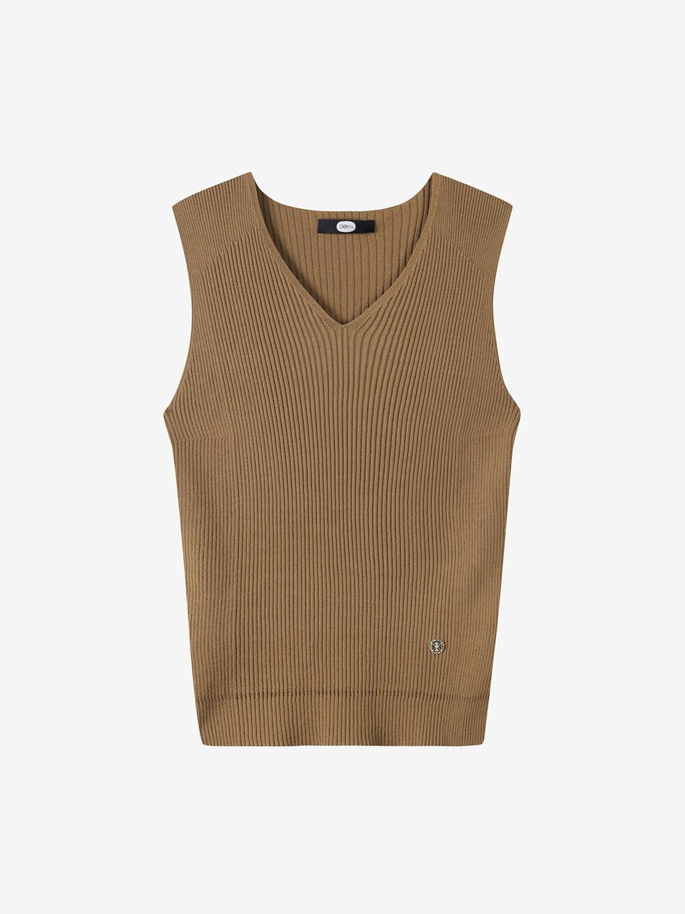DEWL V-neck sleeveless sweater [BR] (L252KSK033)