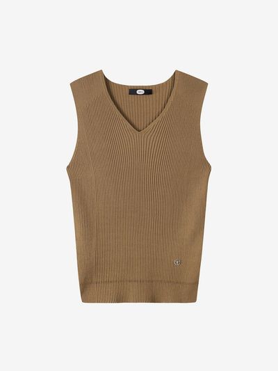 DEWL V-neck sleeveless sweater [BR] (L252KSK033)