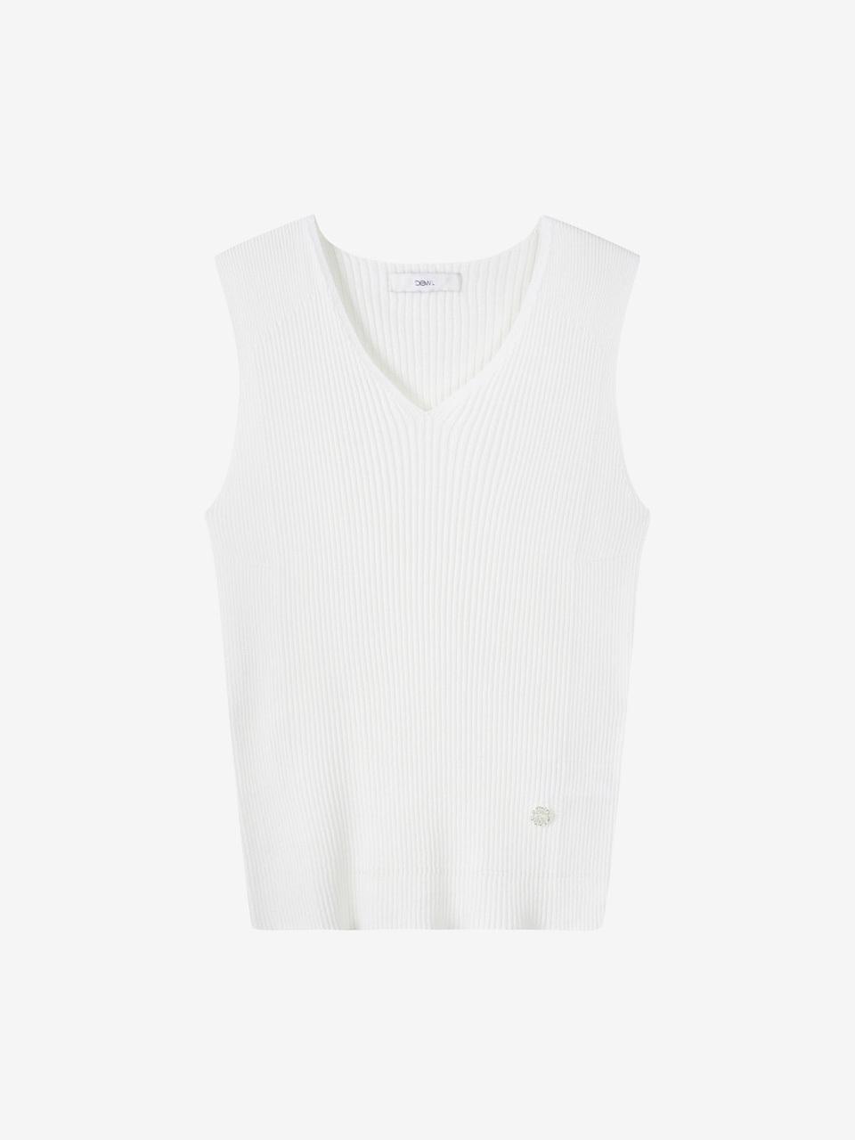 DEWL V-neck Sleeveless Sweater (L252KSK033) [WH]
