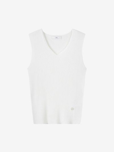 DEWL V-neck Sleeveless Sweater (L252KSK033) [WH]
