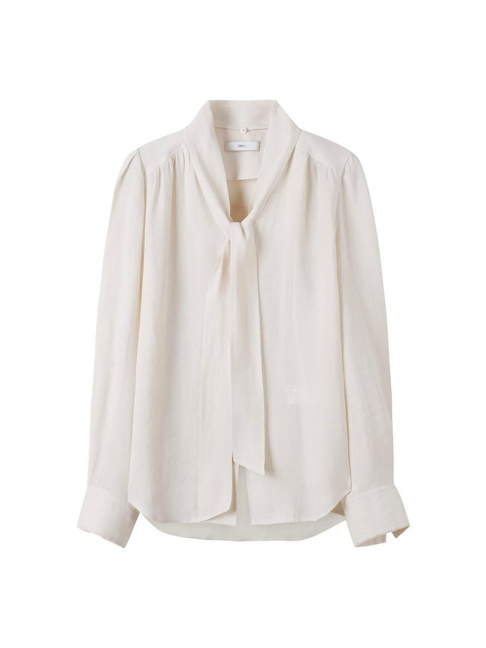 DEWL V-neck Tie Silky Blouse [BE] (D252MSC054)
