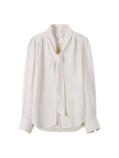 DEWL V-neck Tie Silky Blouse [BE] (D252MSC054)