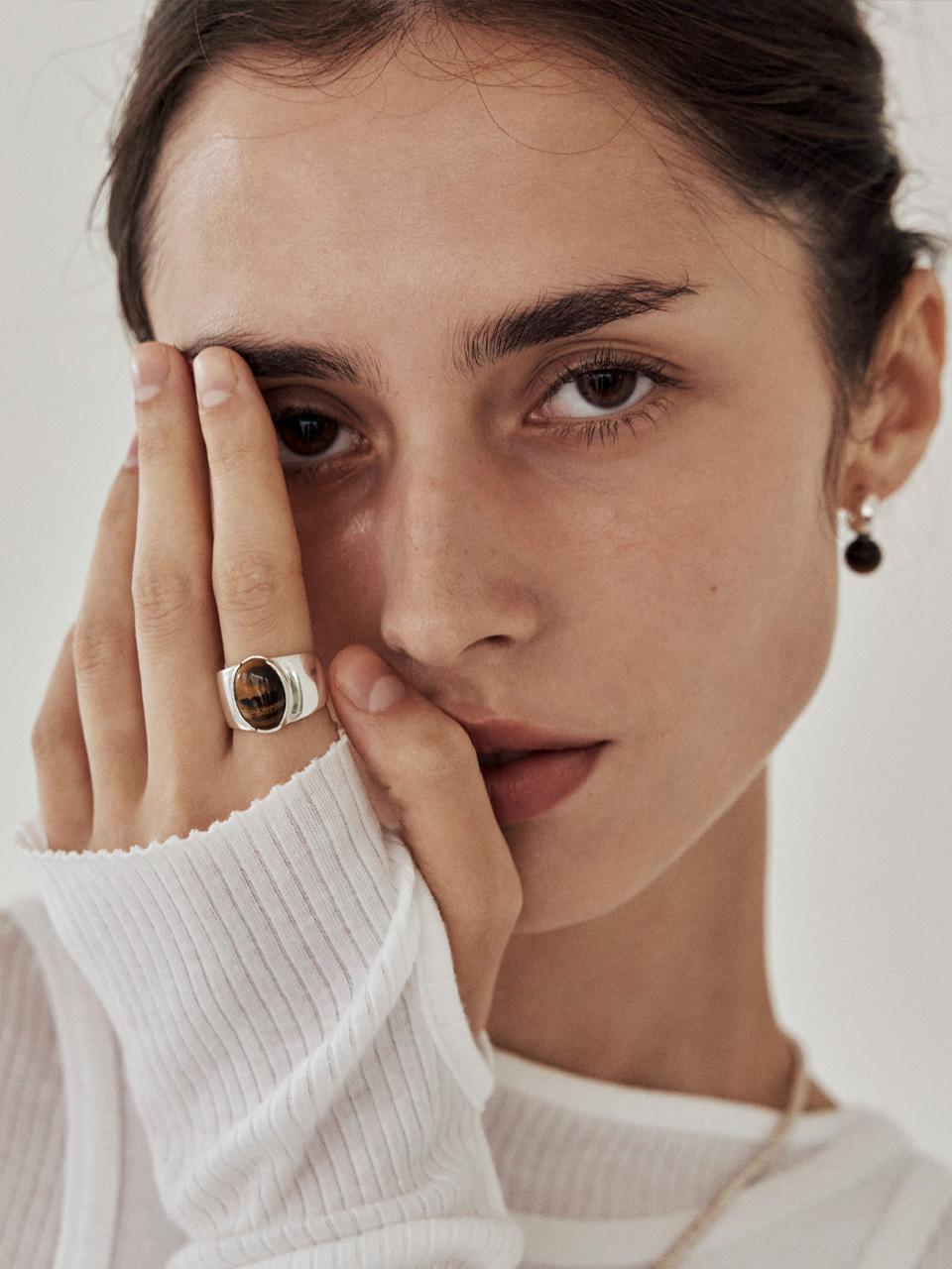 Dewy desert Moon Ring