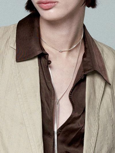 Dewy desert Silver Lining Flat Necklace N03