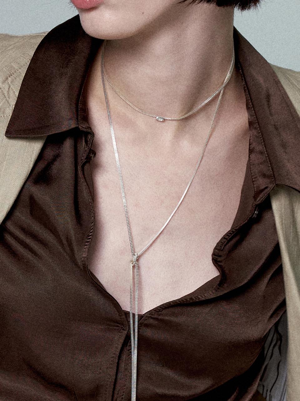 Dewy desert Silver Lining Flat Necklace N04