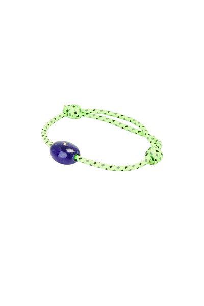 DEZSO BY SARA BELTRÁN DEZSO BY SARA BELTRÁN Cowry Bead Baguette Blue Sapphire Surf Cord Bracelet