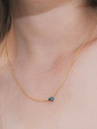 dfarbe 925 Silver 18k Gold London Topaz Brilliant Cut Necklace