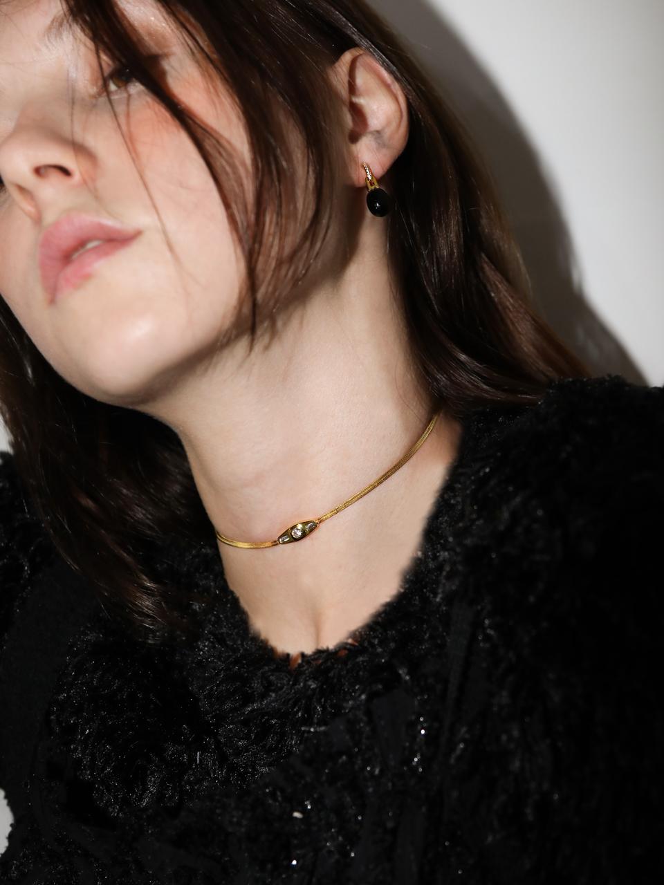 dfarbe 925 Silver 18K Gold Moissanite Choker Necklace