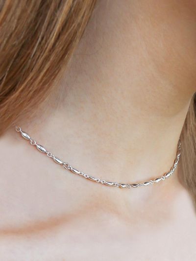 dfarbe 925 Silver Adjustable Chain Signature Symbol Choker Necklace