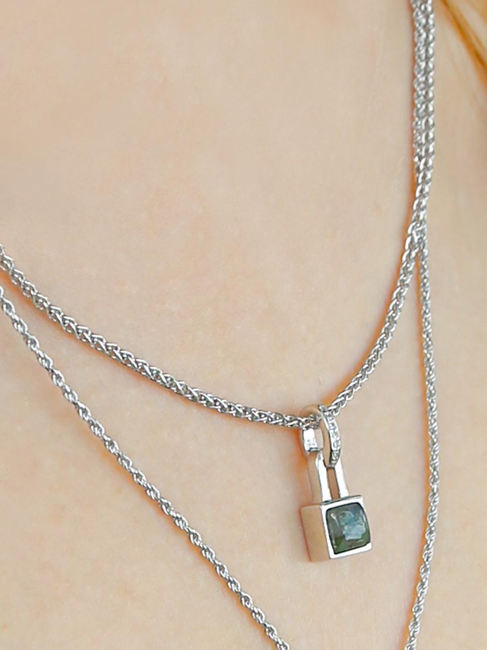 dfarbe 925 Silver Labradorite Crystal Adjustable Necklace