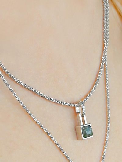 dfarbe 925 Silver Labradorite Crystal Adjustable Necklace