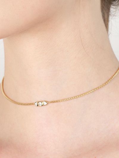 dfarbe Gold Trillion Princess Cut Moissanite Choker Necklace
