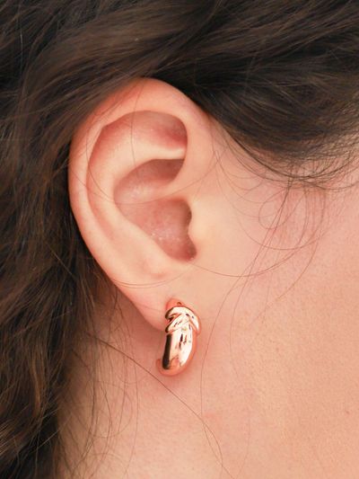 dfarbe Rose Gold Volumetric 925 Silver Earrings