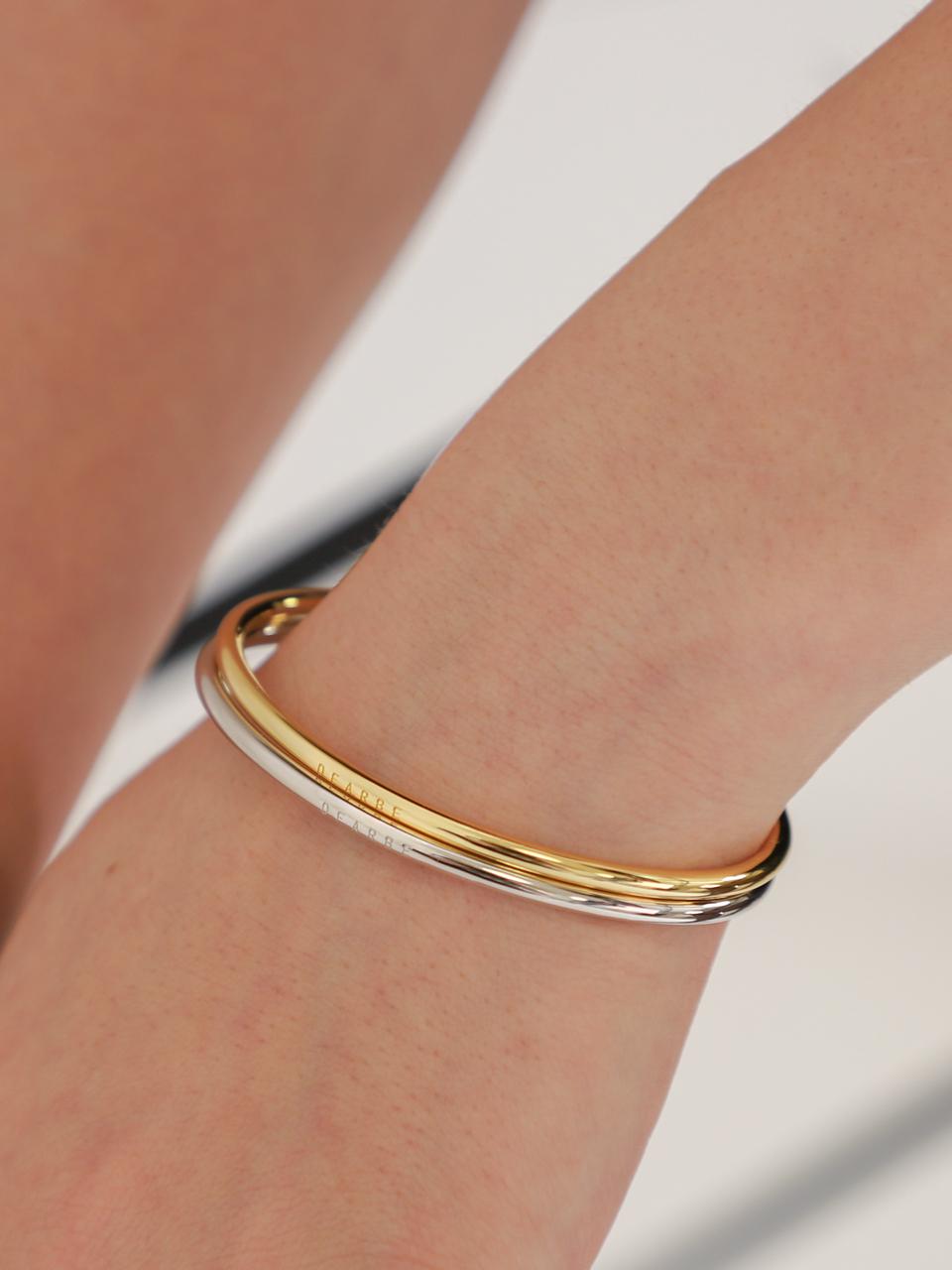 dfarbe Silver Gold Moissanite Cuff Bangle