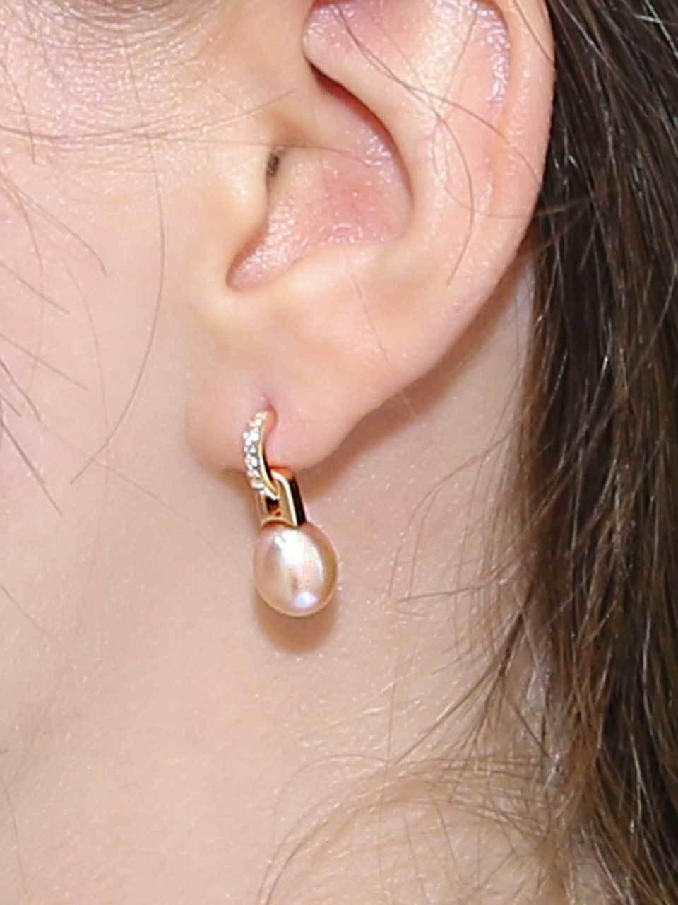 dfarbe Sterling Silver Rose Gold Natural Freshwater Pearl Stud Earrings [Sunset Violet]