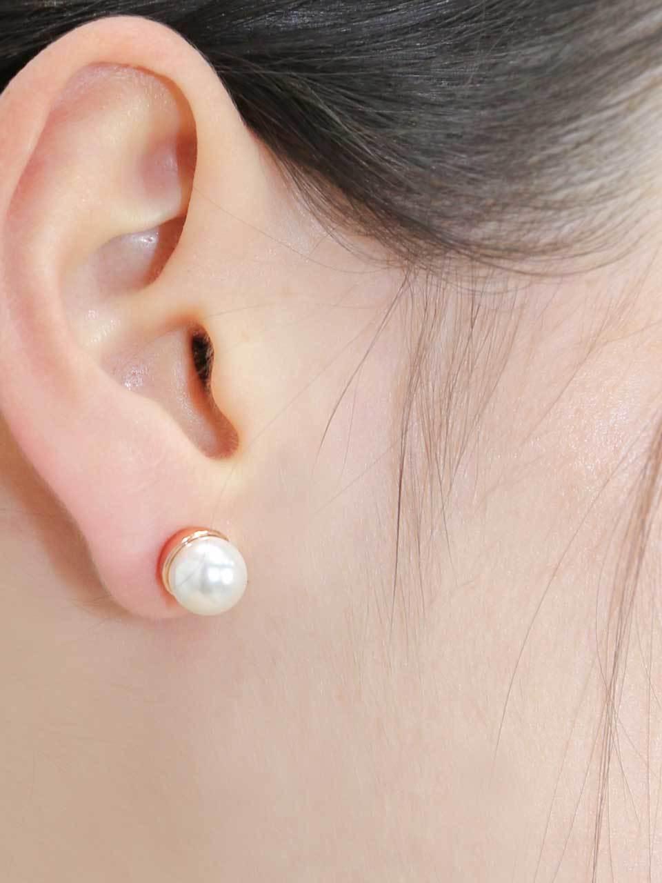 dfarbe Sterling Silver Rose Gold Pearl Swarovski Crystal Earrings