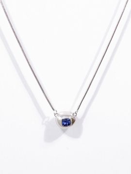 dfarbe Sterling Silver Teardrop Pendant Necklace [Blue]