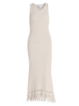 dh New York Women's Colleen Fringe-Trim Knit Midi-Dress