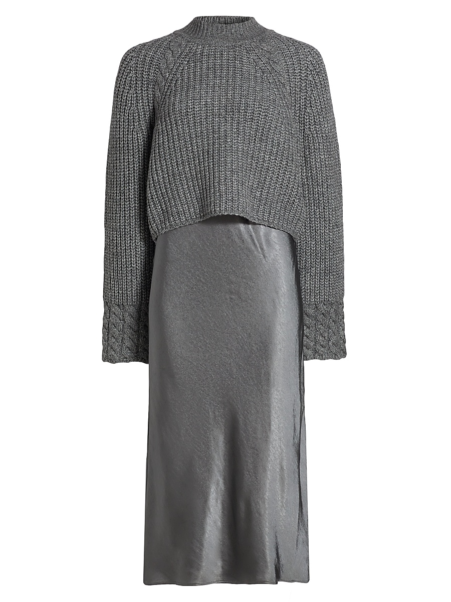 knee length dresses for ladies dH New York KAZ Sweater Dress Combo – Details Direct