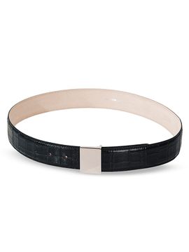 Déhanche Women's Brandt Alligator-Embossed Leather Belt