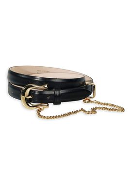 Déhanche Women's Luzia Goldtone Chain Leather Belt