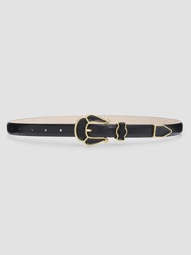 Déhanche Women's Santo Leather Belt with Enamel Buckle