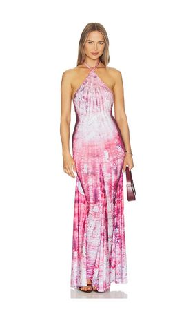Di Petsa Di Petsa Shell Halter Neck Long Dress