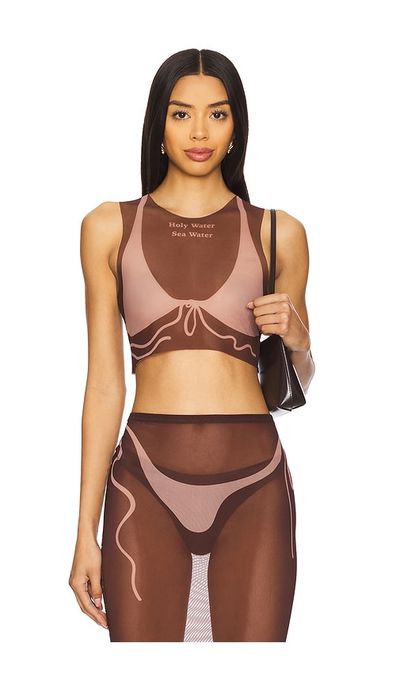 Di Petsa Di Petsa Tan Lines Mesh Crop Top