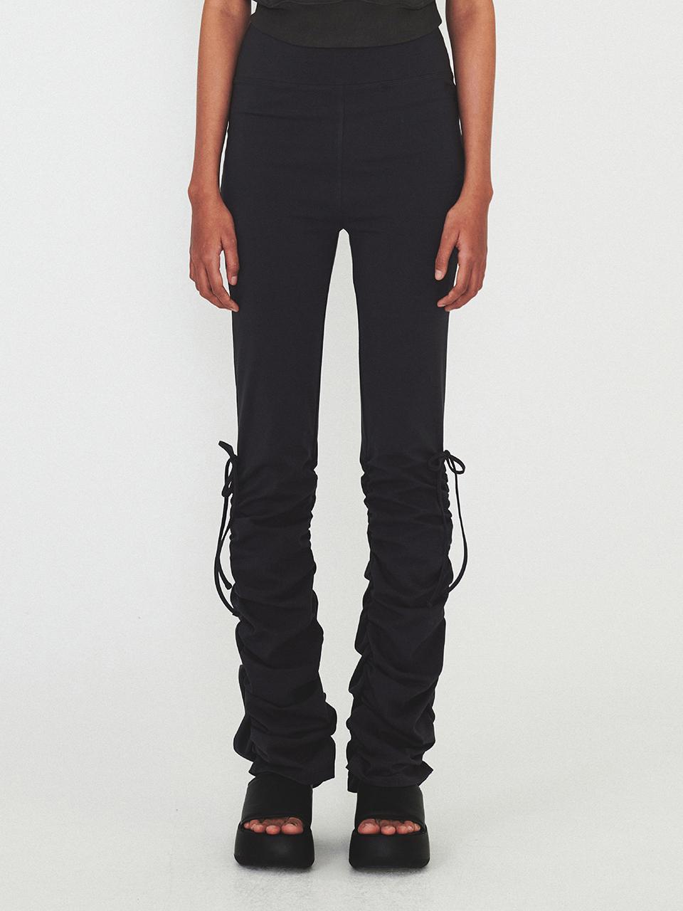 DIAGONAL Activity Shirring Pants - Dark Grey