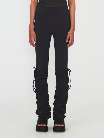 DIAGONAL Activity Shirring Pants - Dark Grey