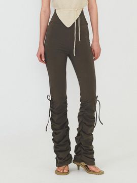 DIAGONAL Activity Shirring Pants - Khaki