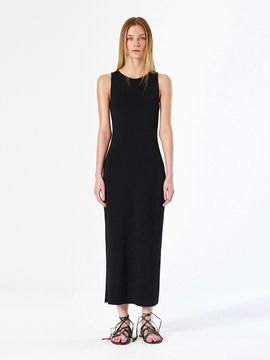 DIAGONAL Basic Slim Dress_Black