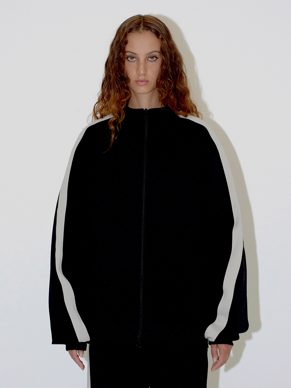 DIAGONAL Comfy Track Zip-Up Jacket - Black