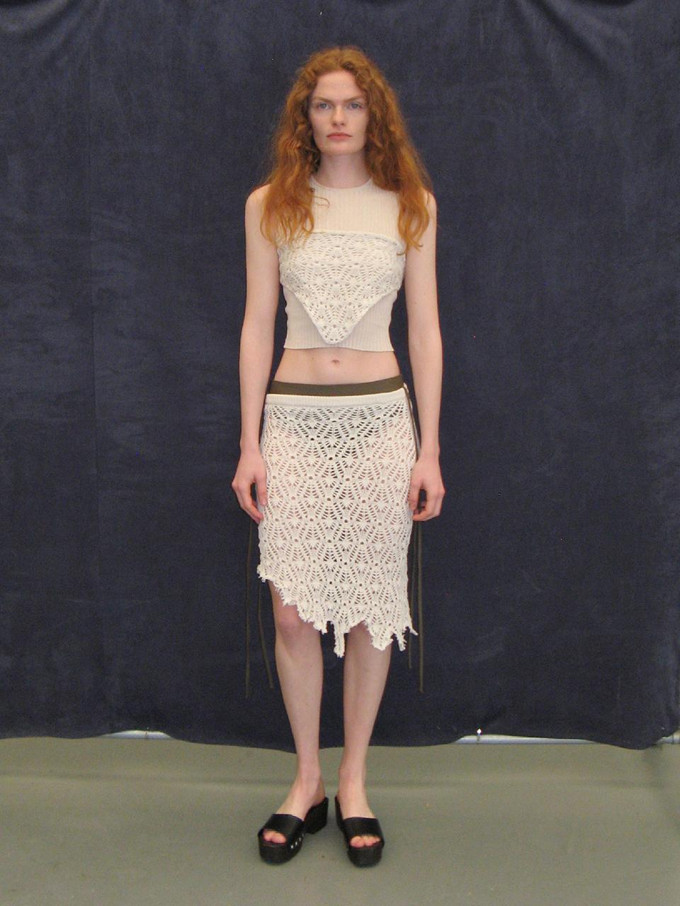DIAGONAL Crochet Knit Skirt